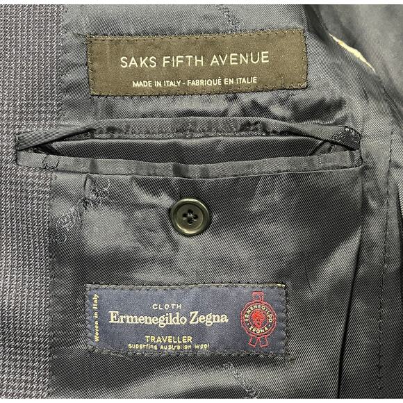 13-35 ERMENEGILDO ZEGNA Men's Superfine Australian Wool Suit Black Size 38 - Picture 7 of 16